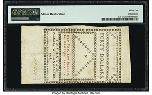image for: Georgia May 4, 1778 $40 PMG Choice Very Fine 35....