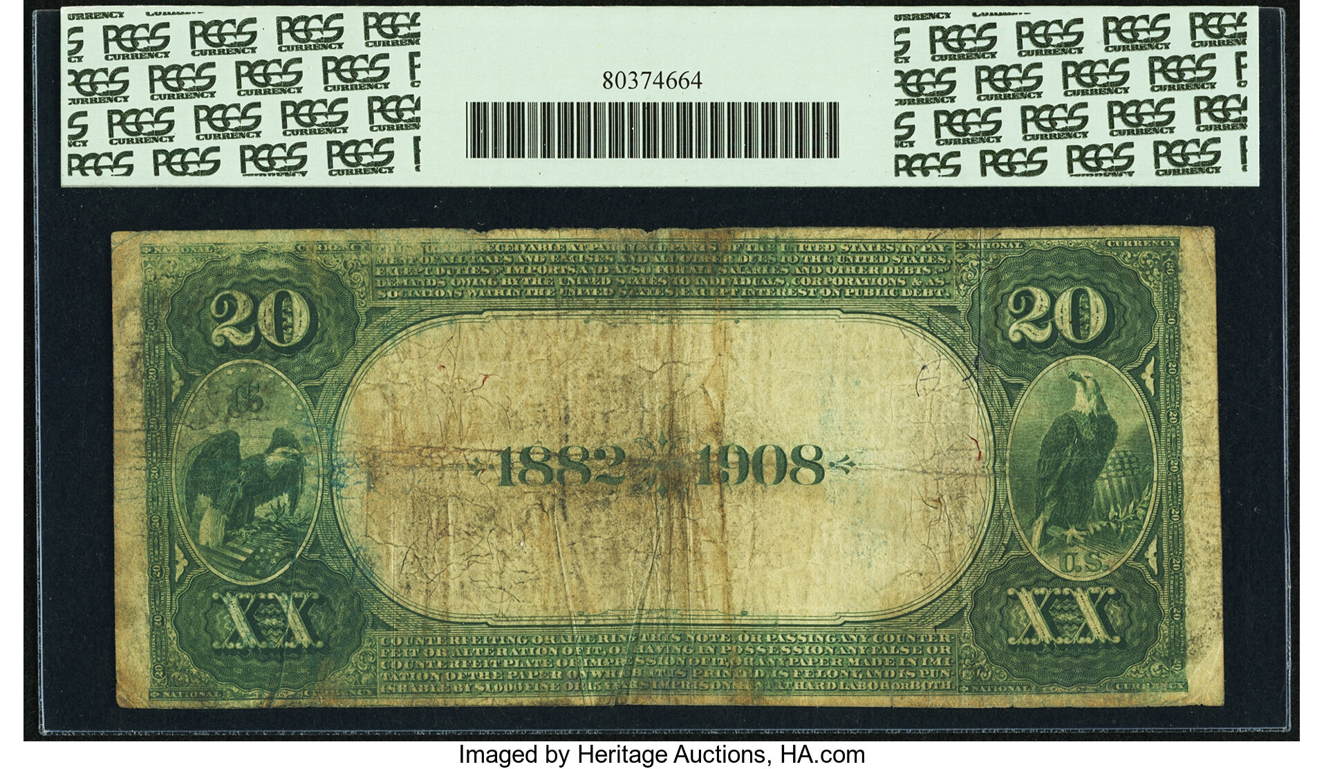 image for: Austin, TX - $20 1882 Date Back Fr. 549 The Austin National Bank Ch. # (S)4308 PCGS Very Good 10....