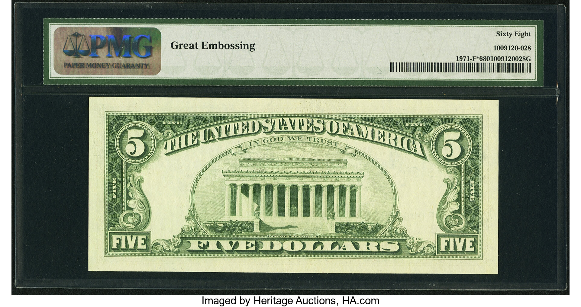 image for: Fr. 1971-F* $5 1969B Federal Reserve Note. PMG Superb Gem Unc 68 EPQ....