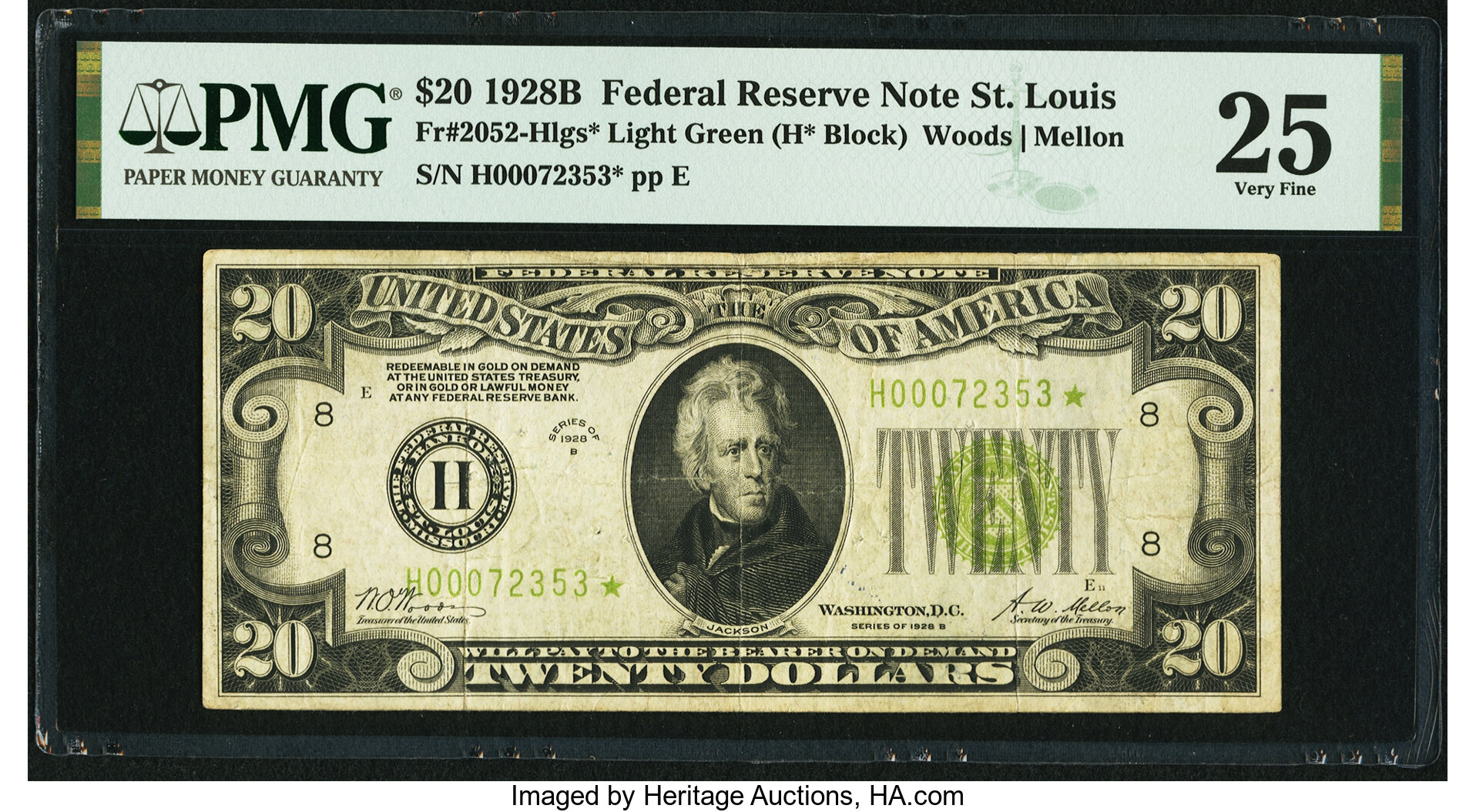 1928B $20 Replacement, St. Louis (Fr. 2052H*)