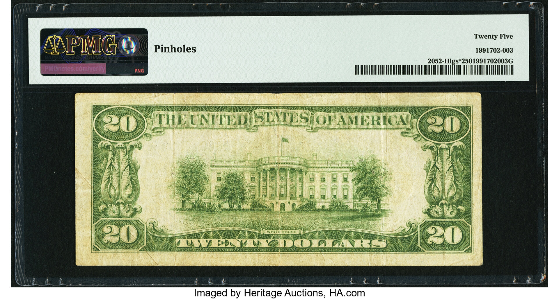 image for: Fr. 2052-H* $20 1928B Light Green Seal Federal Reserve Note. PMG Very Fine 25....