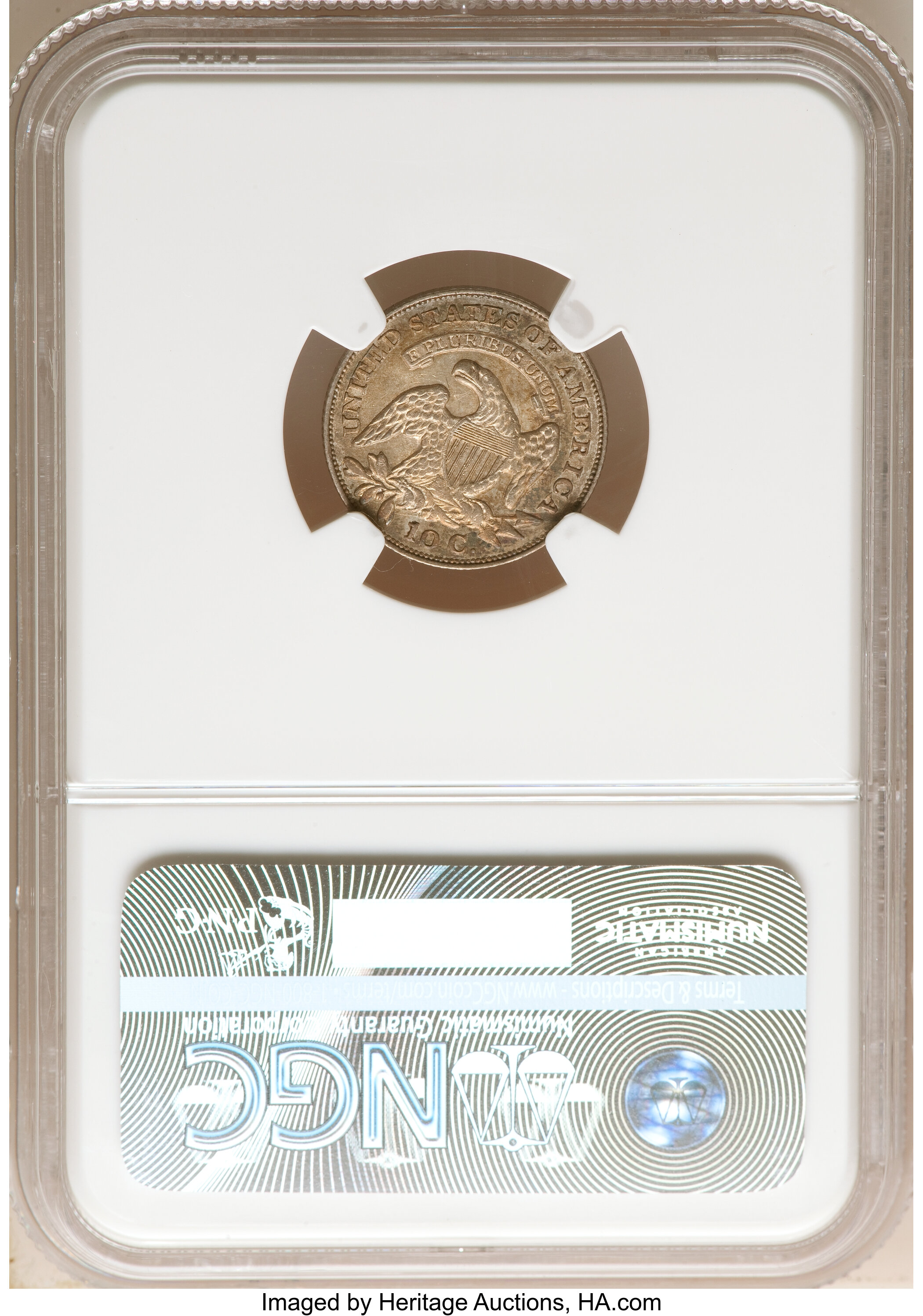 image for: 1829 10C Small 10C, JR-7, R.1, MS61 NGC. NGC Census: (2/4). PCGS Population: (0/2). MS61. Mintage 770,000. ...