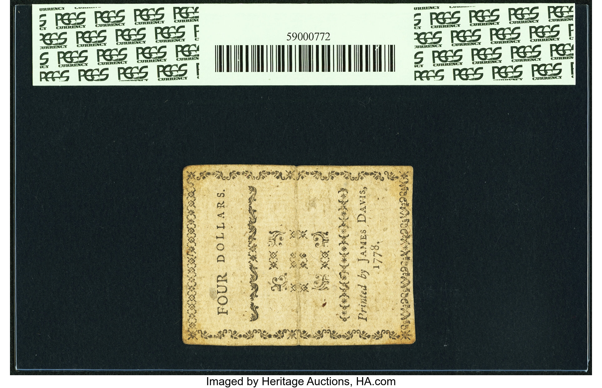 image for: North Carolina August 8, 1778 $4 A Lesson... Fr. NC-175 PCGS Extremely Fine 45. ...