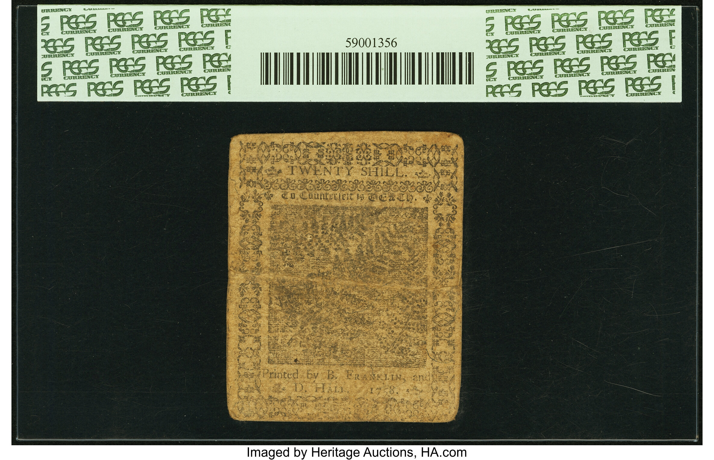 image for: Pennsylvania May 20, 1758 20 Shillings Fr. PA-96 PCGS Very Fine 30....