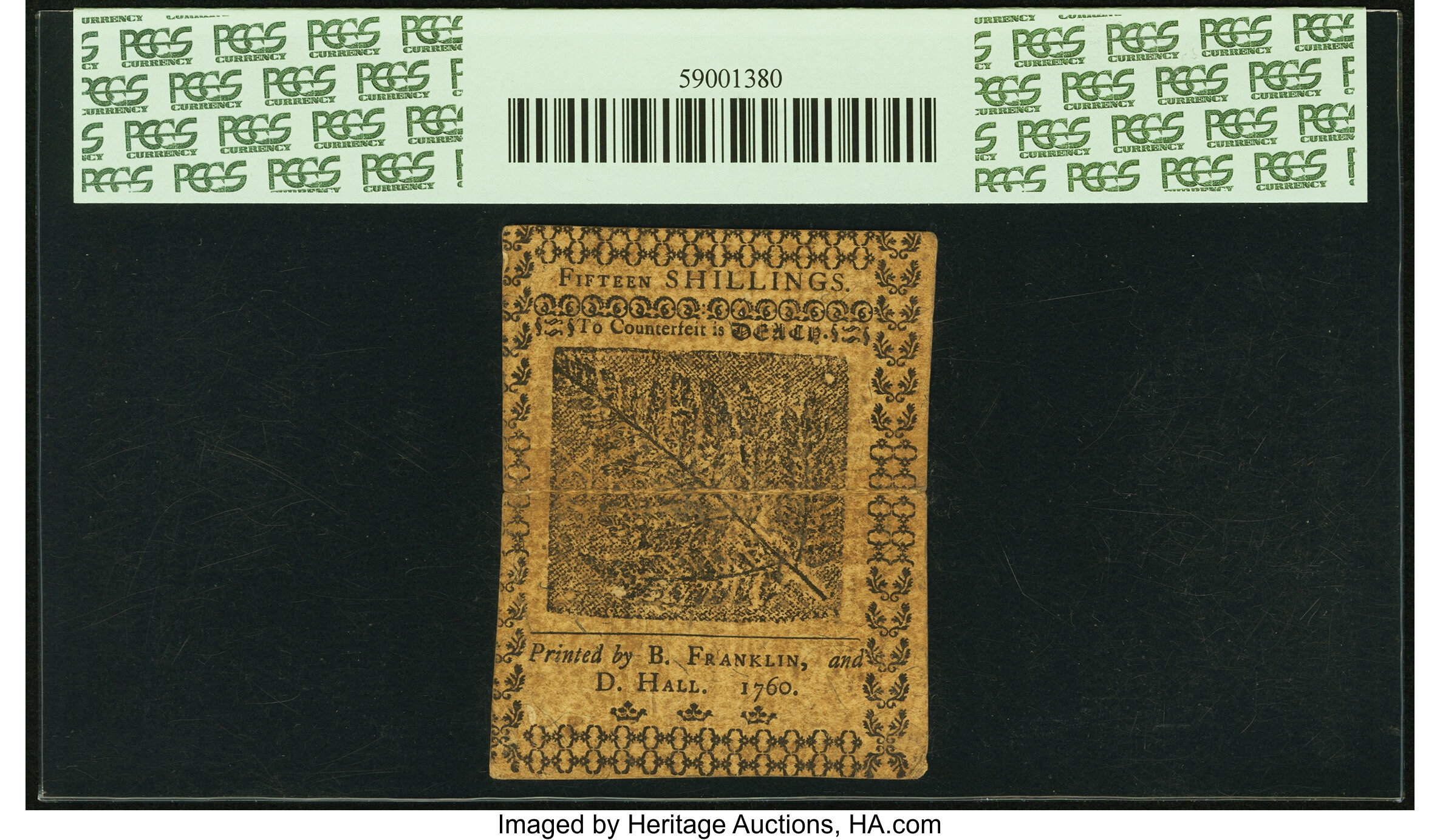 image for: Pennsylvania May 1, 1760 15 Shillings Fr. PA-111 PCGS Extremely Fine 40....