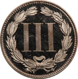 image for: 3CN 1865 PCGS PR67+ DCAM CAC