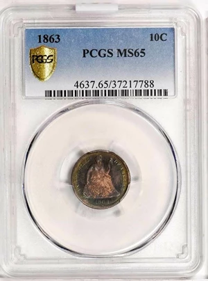 image for: 10C 1863 PCGS MS65