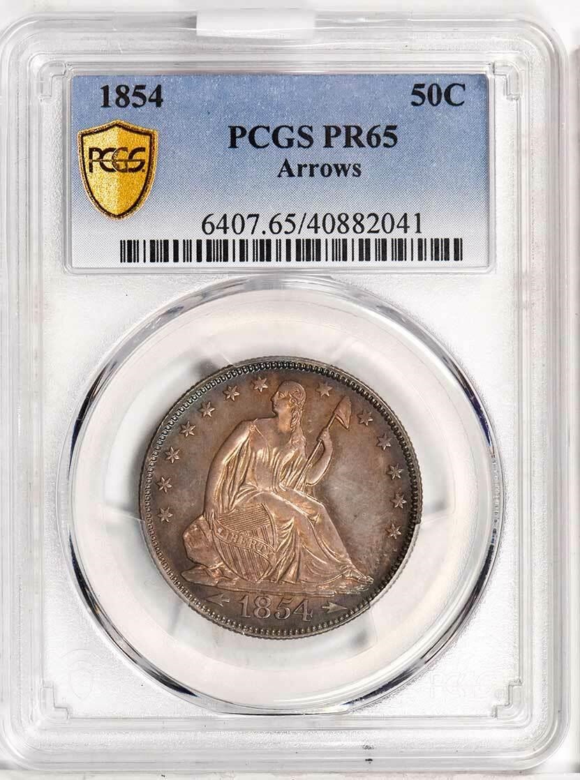 image for: 50C 1854 ARROWS. PCGS PR65