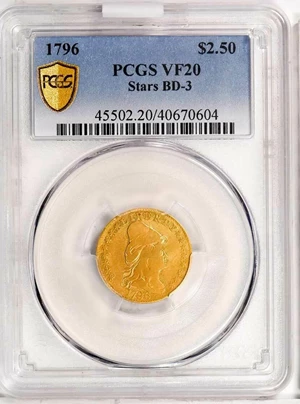 image for: $2.50 1796 STARS. BD-3. PCGS VF20