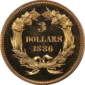 image for: $3 1886 PCGS PR65 DCAM