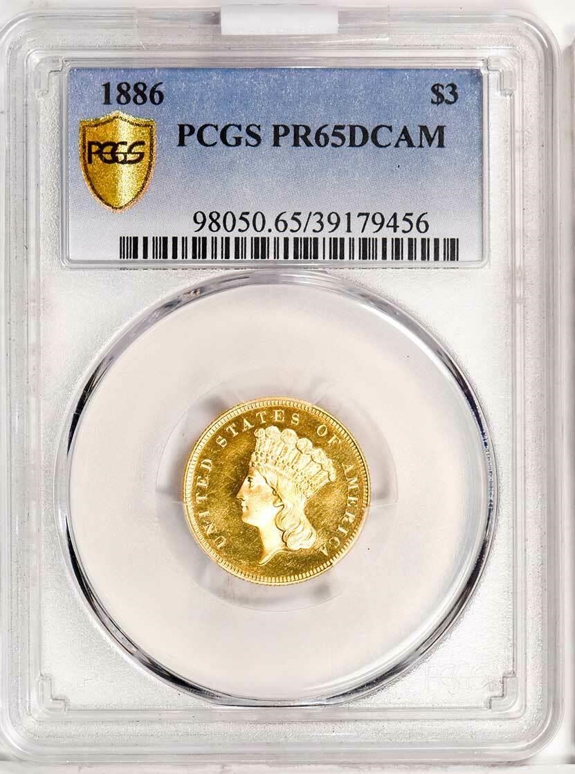 image for: $3 1886 PCGS PR65 DCAM