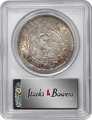 image for: 1795 Flowing Hair Silver Dollar. BB-14, B-4. Rarity-3. Two Leaves. MS-65 (PCGS). CAC. OGH.