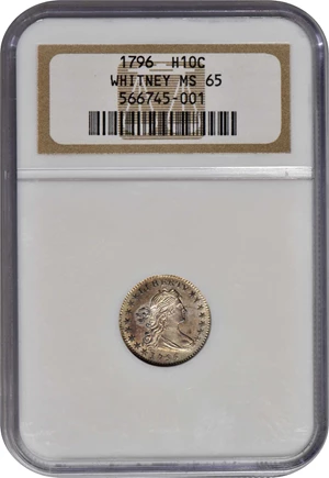 image for: 1796 Draped Bust Half Dime. LM-1. Rarity-3. LIKERTY. MS-65 (NGC).