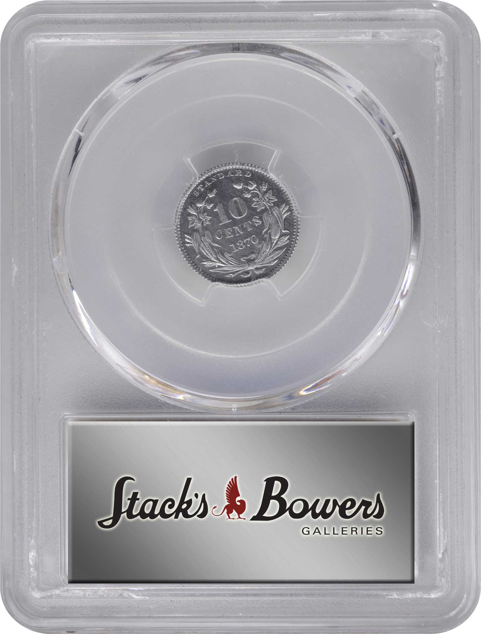 image for: 1870 Pattern Dime. Judd-847, Pollock-947. Rarity-7+. Aluminum. Reeded Edge. Proof-64 (PCGS).