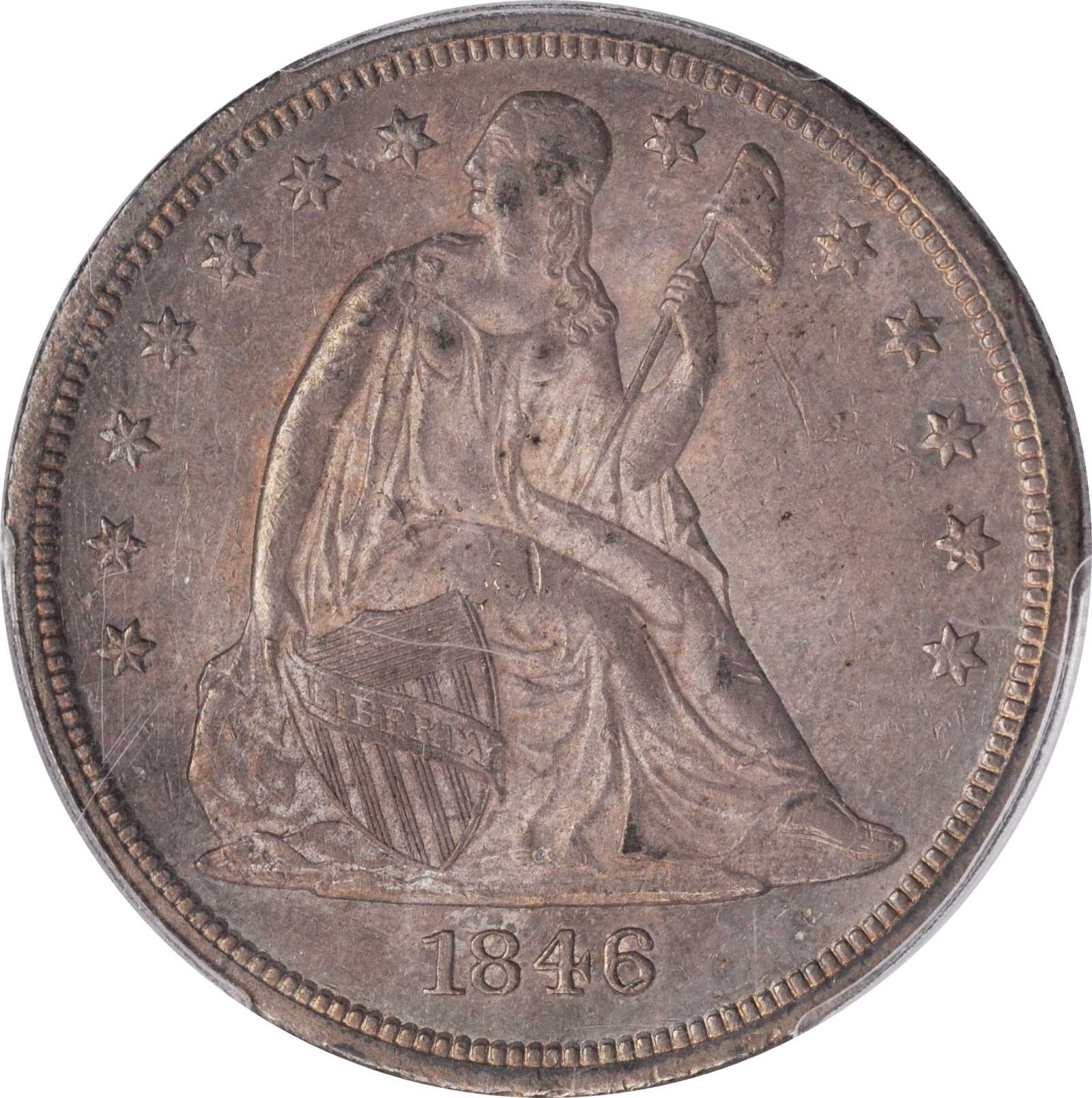 1846-O Liberty Seated Silver Dollar. OC-1, the only known dies. Rarity-2. MS-61 (PCGS).