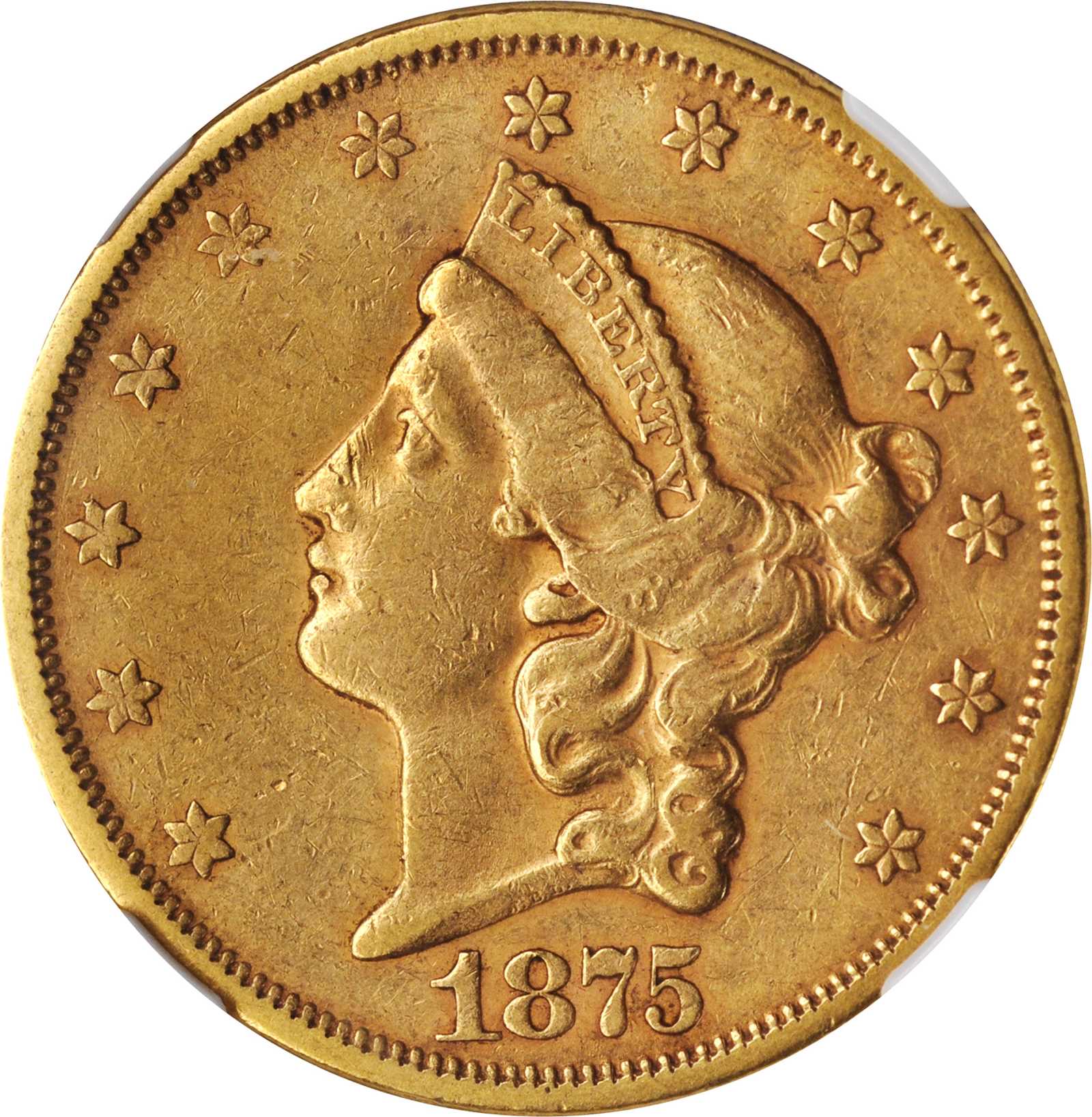 1875-S Liberty Head Double Eagle. AU Details--Reverse Scratched (NGC).