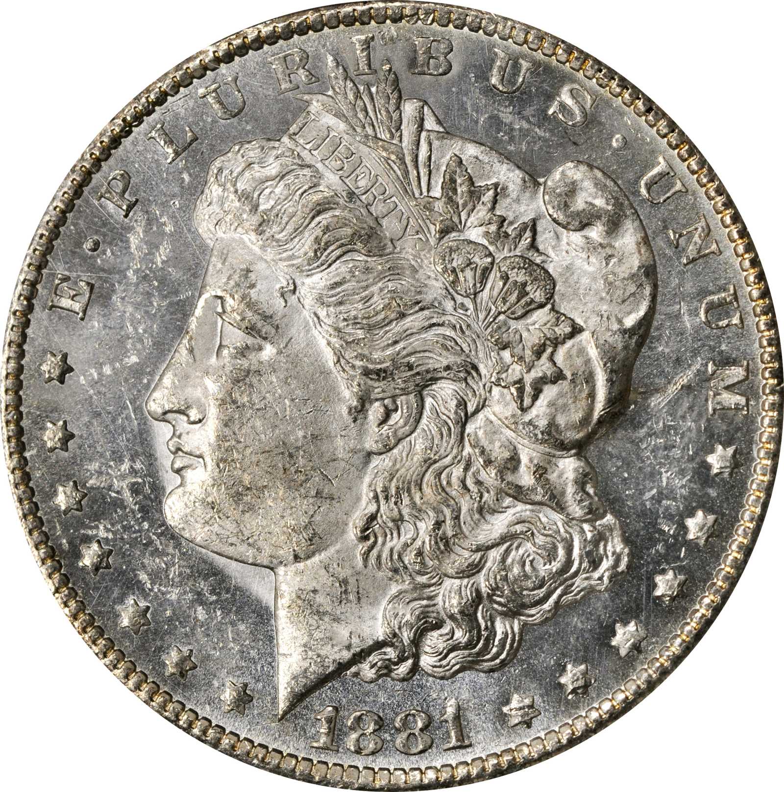 1881-CC Morgan Silver Dollar. MS-61 PL (PCGS).