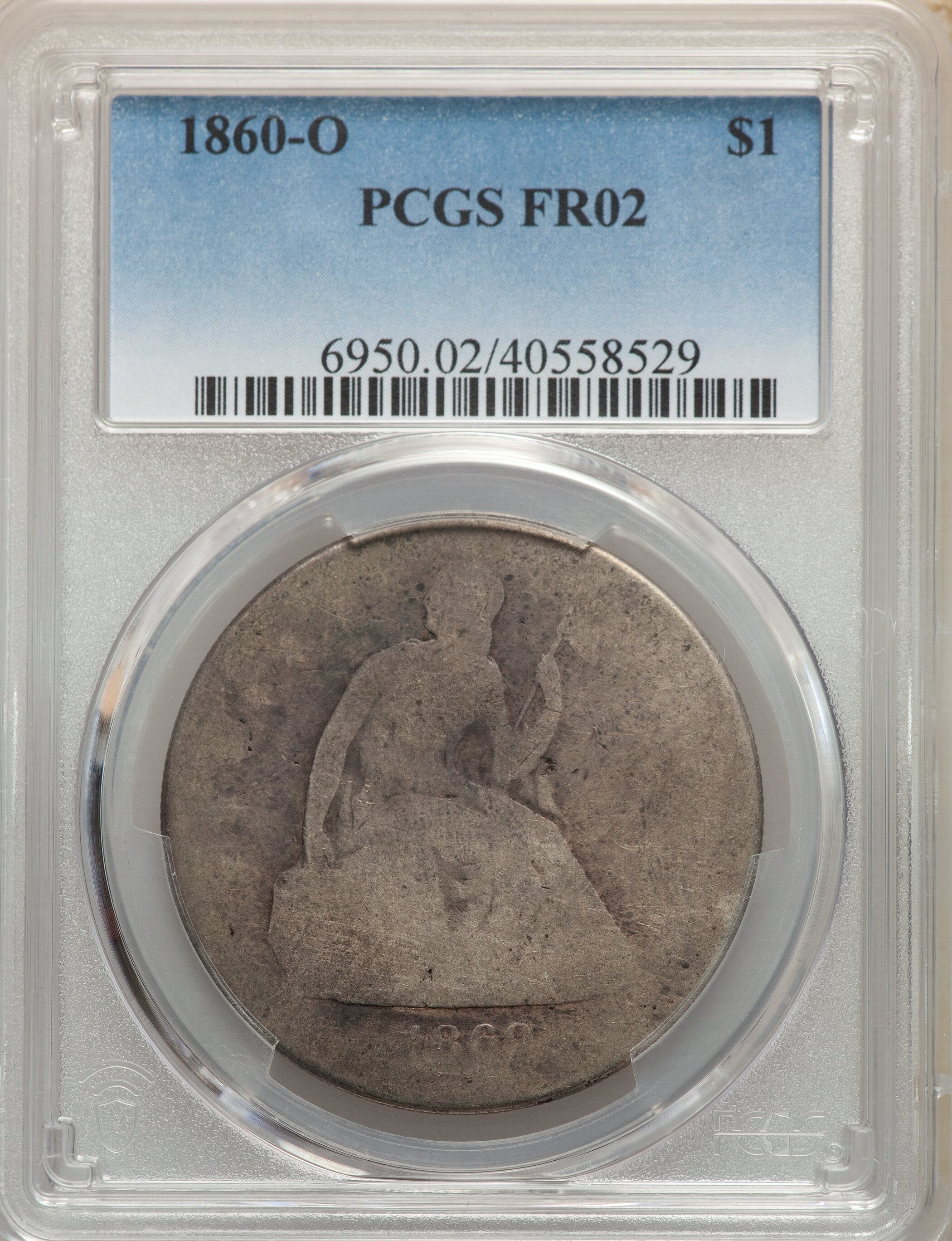 1860-O $1 Fair 2 PCGS. PCGS Population: (2/1698). NGC Census: (1/983). Mintage 515,000. ...