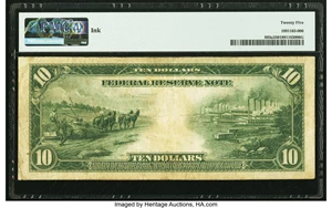 image for: Fr. 893a $10 1914 Red Seal Federal Reserve Note PMG Very Fine 25....