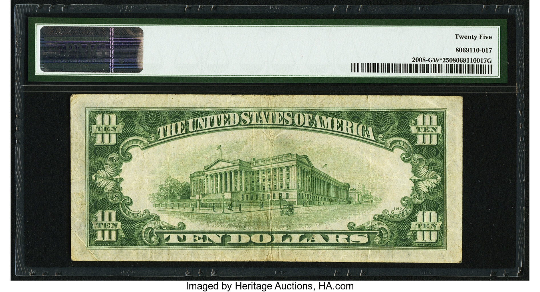 image for: Fr. 2008-G* $10 1934C Wide Federal Reserve Note. PMG Very Fine 25....