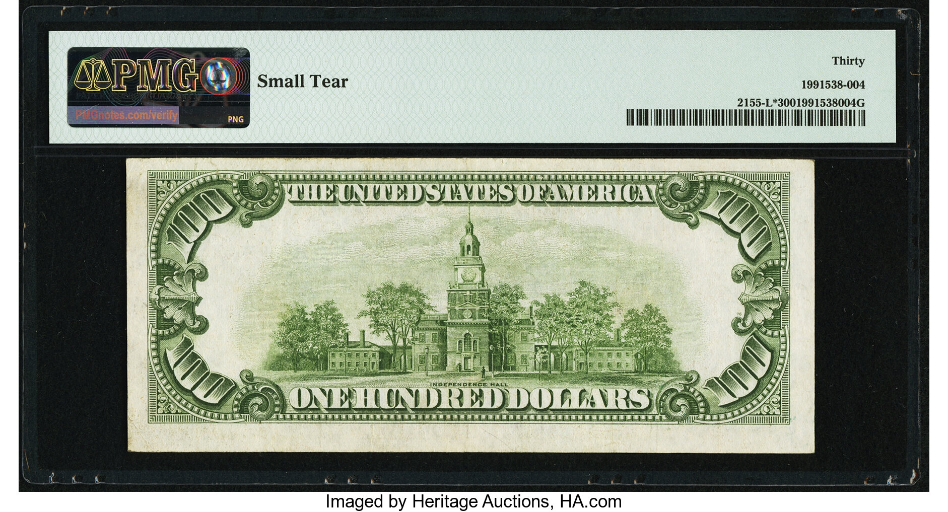 image for: Fr. 2155-L* $100 1934C Federal Reserve Note. PMG Very Fine 30....