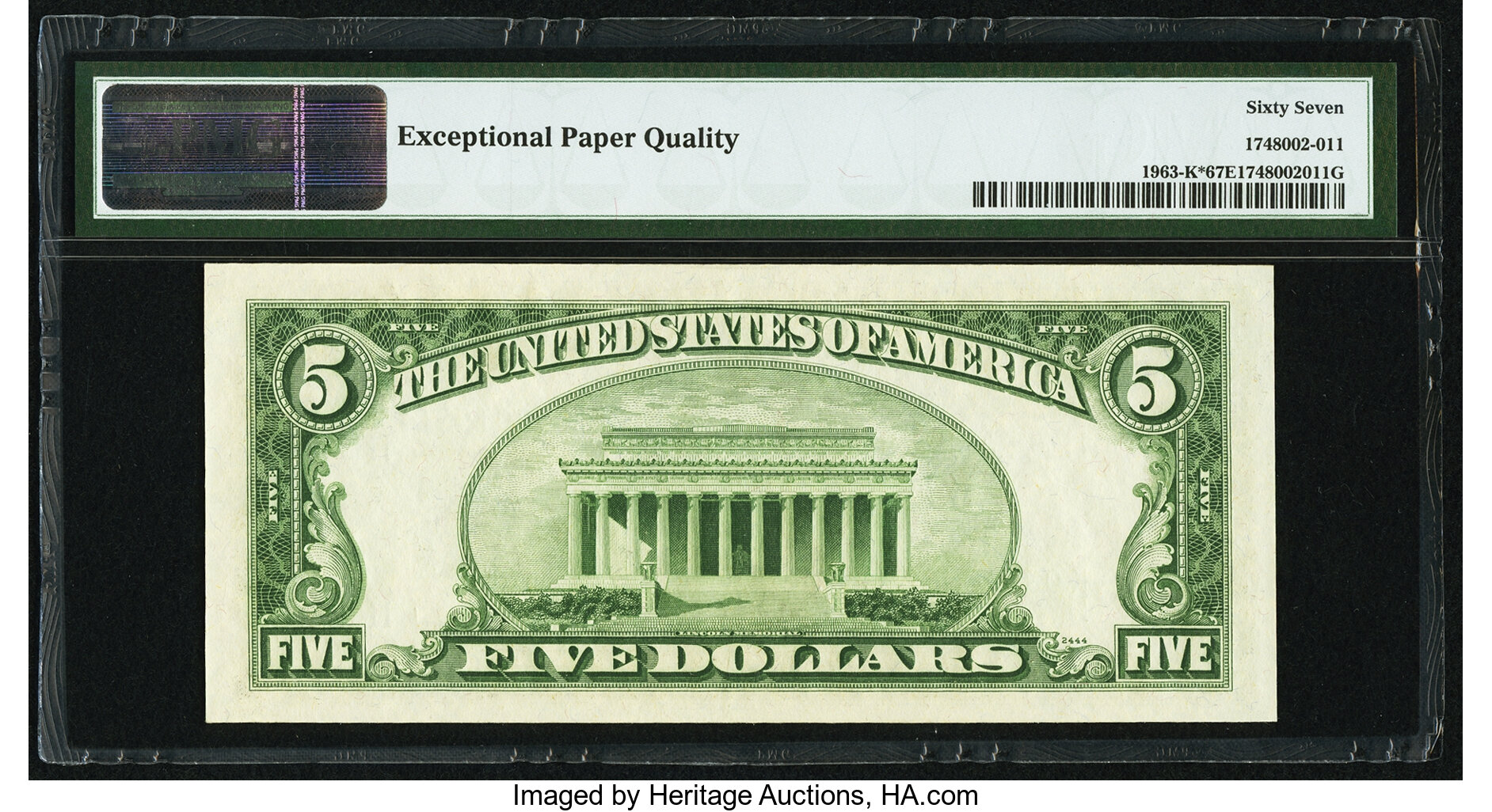 image for: Fr. 1963-K* $5 1950B Federal Reserve Note. PMG Superb Gem Unc 67 EPQ....
