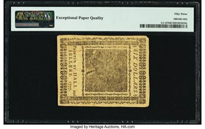 image for: Continental Currency May 20, 1777 $6 PMG About Uncirculated 53 EPQ....