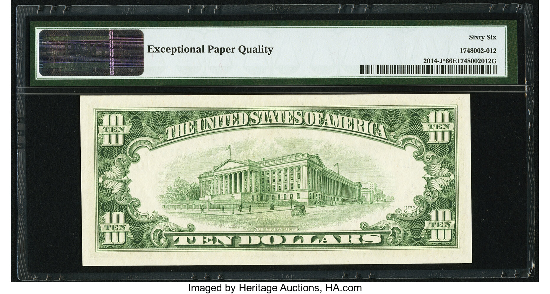 image for: Fr. 2014-J* $10 1950D Federal Reserve Note. PMG Gem Uncirculated 66 EPQ....