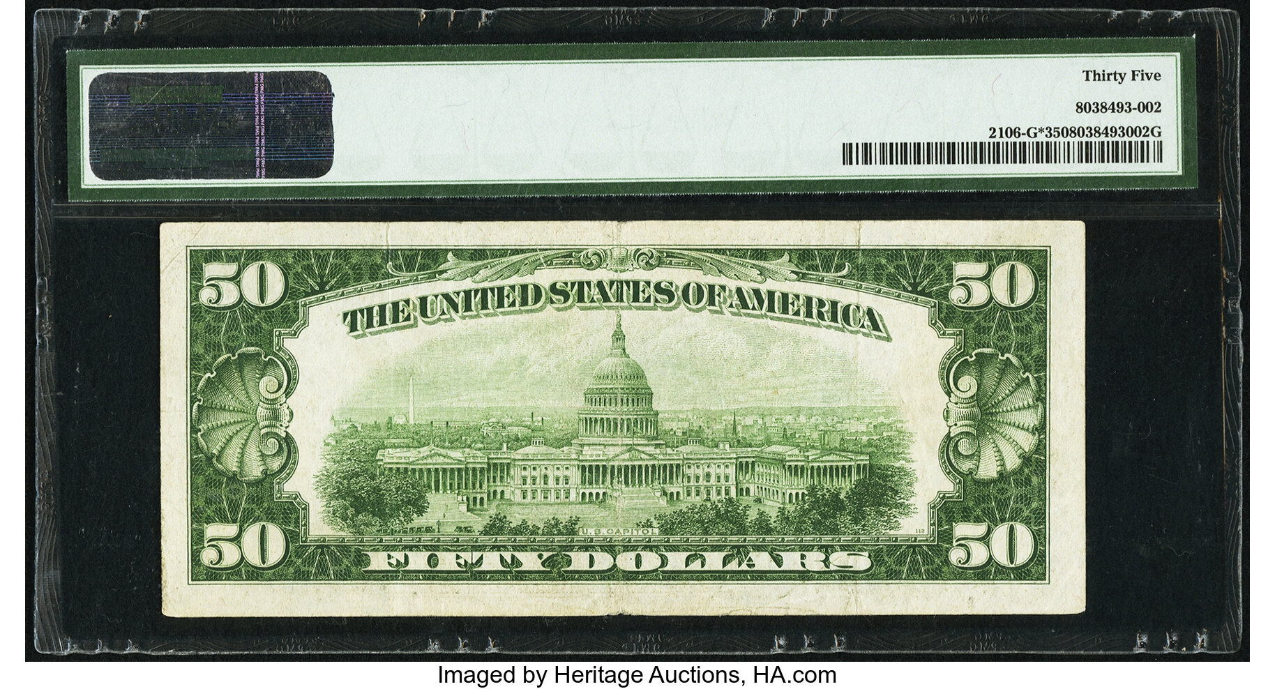 image for: Fr. 2106-G* $50 1934D Federal Reserve Note. PMG Choice Very Fine 35....