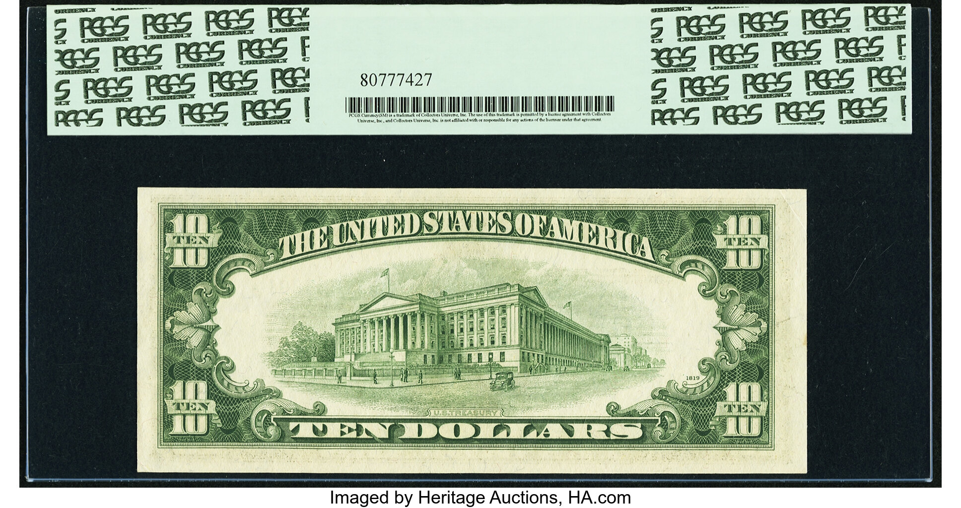 image for: Fr. 2015-G* $10 1950E Federal Reserve Note. PCGS Choice About New 58....