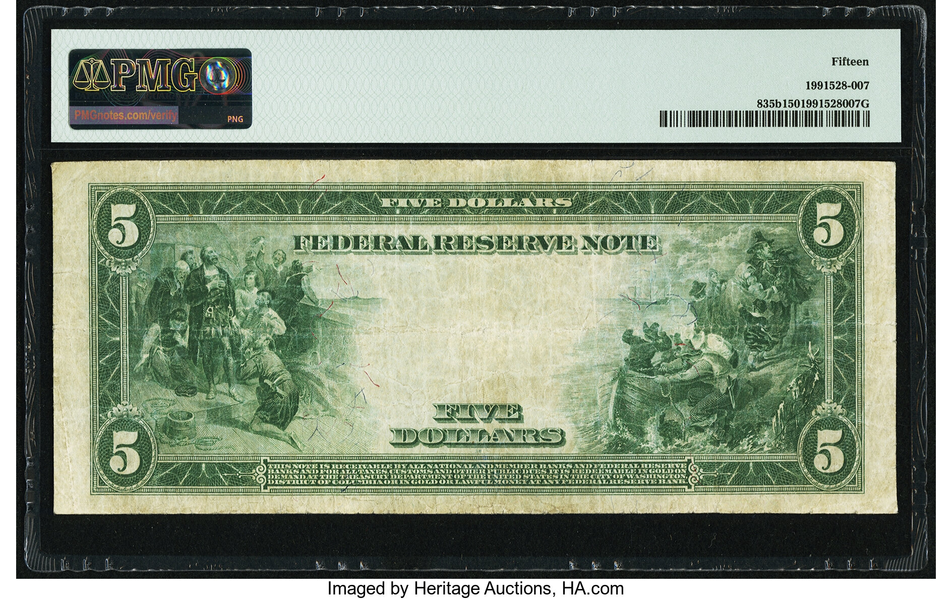 image for: Fr. 835b $5 1914 Red Seal Federal Reserve Note PMG Choice Fine 15....