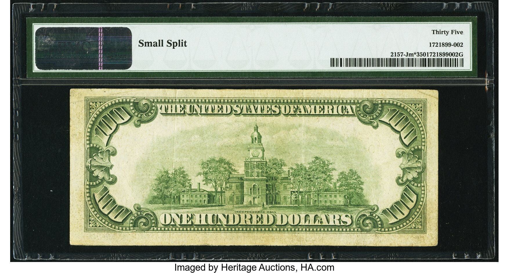 image for: Low Serial Number 7367 Fr. 2157-J* $100 1950 Mule Federal Reserve Note. PMG Choice Very Fine 35....