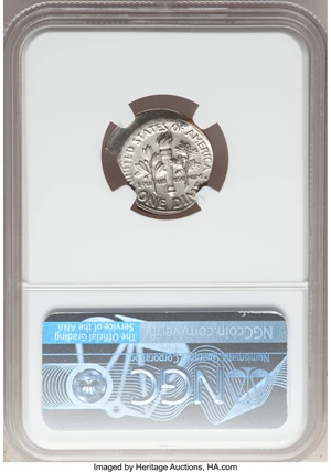 image for: 1995-P 10C Roosevelt Dime -- Struck Off Center on Curved Clip Planchet -- MS64 Full Bands NGC....