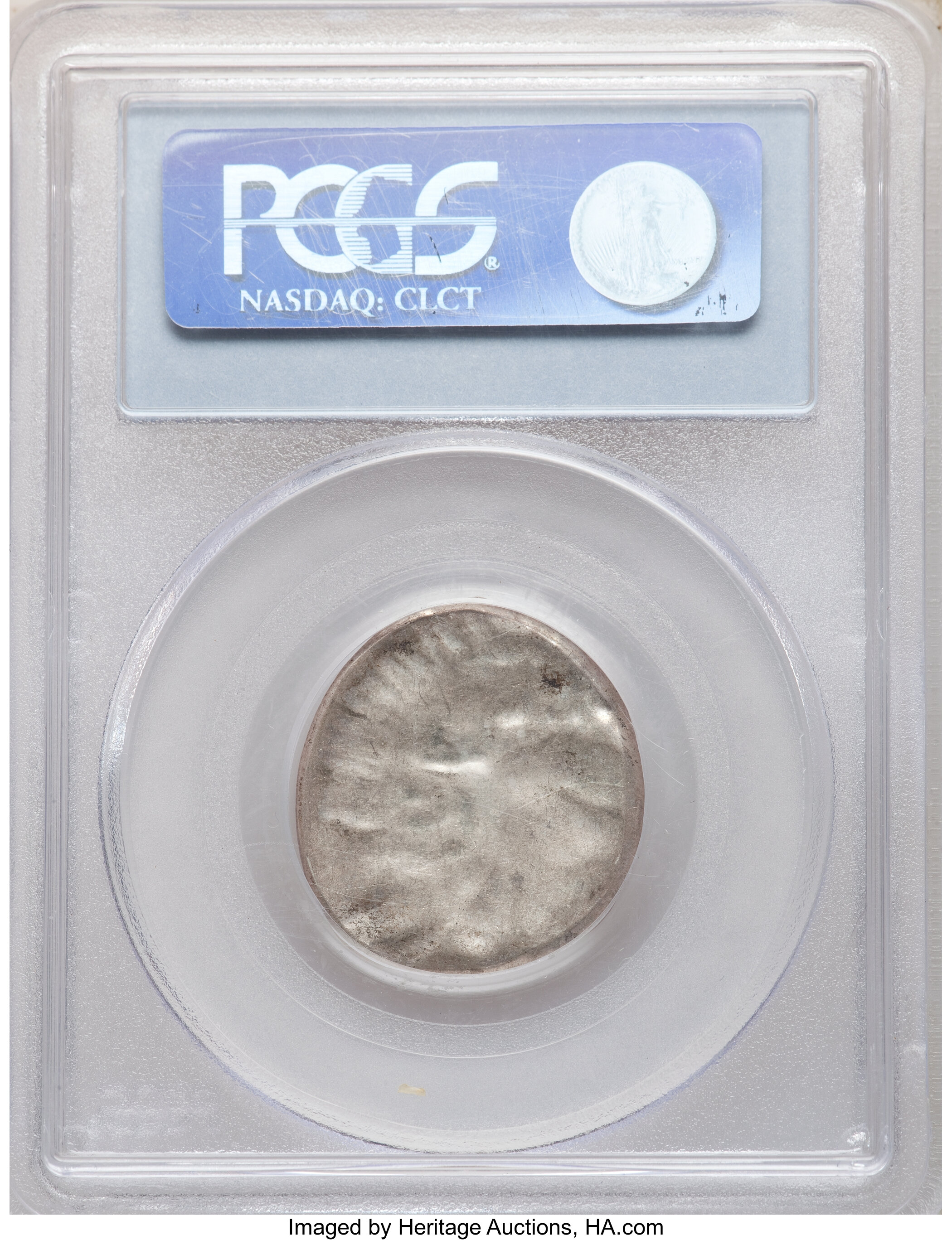 image for: No Date 50C Franklin Half Dollar -- Struck on 10C Planchet, Uniface Obverse -- AU55 PCGS. 2.4 Grams. The strike is off cent...