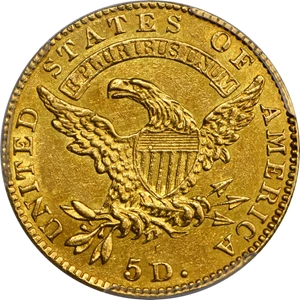 image for: 1825/4/"1" Capped Head Left Half Eagle. BD-1. Rarity-5+. AU Details--Altered Surfaces (PCGS).