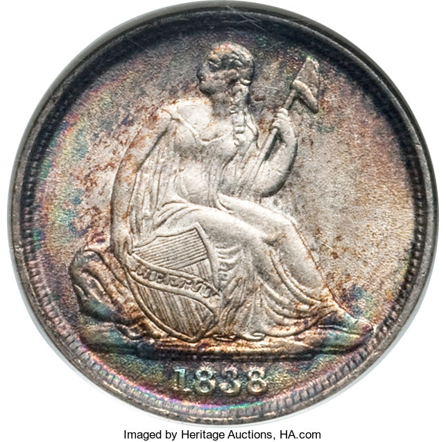 1838-O 10C No Stars MS63 NGC. ...