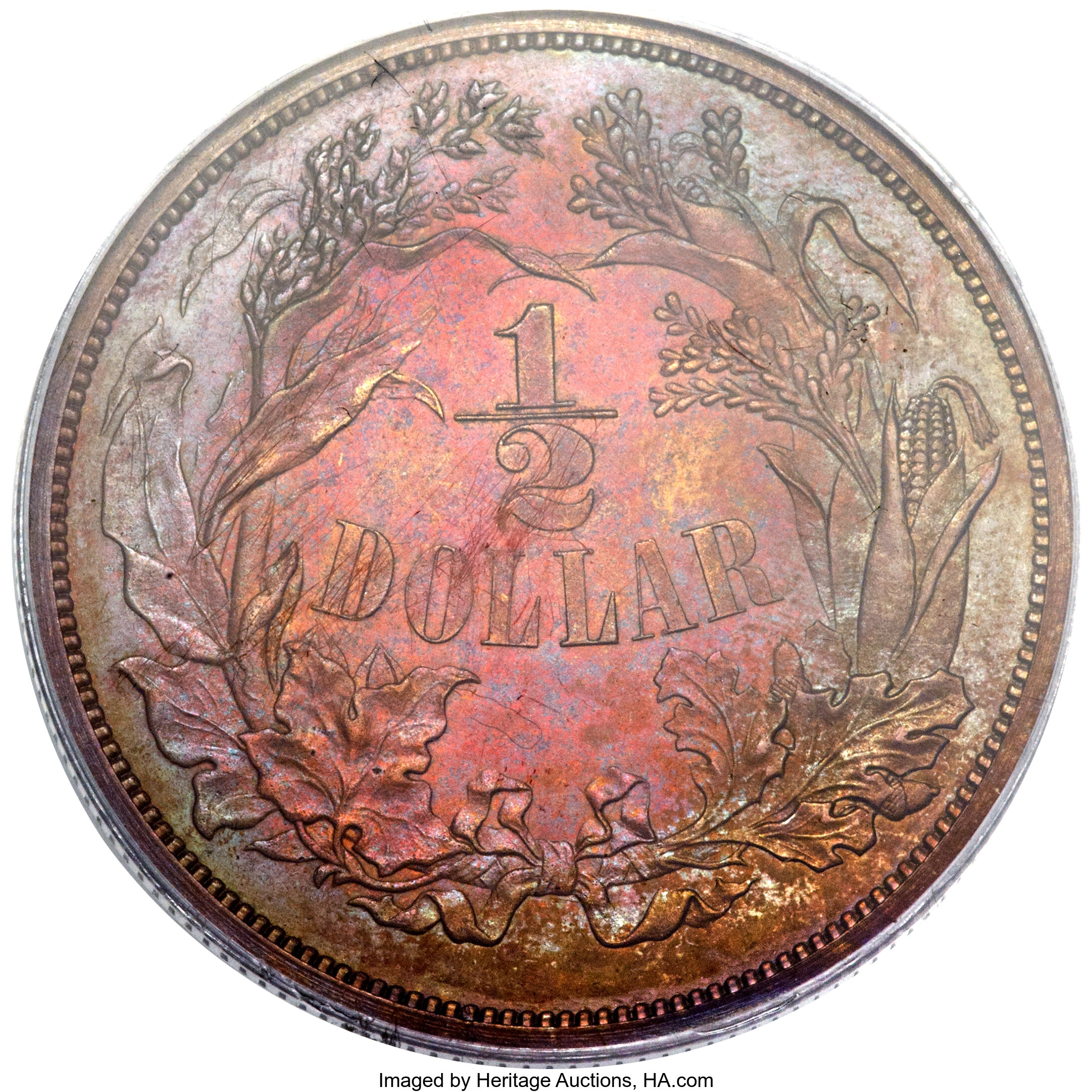 image for: 1859 P50C Half Dollar, Judd-240, Pollock-296, R.5, PR64 Red and Brown PCGS....