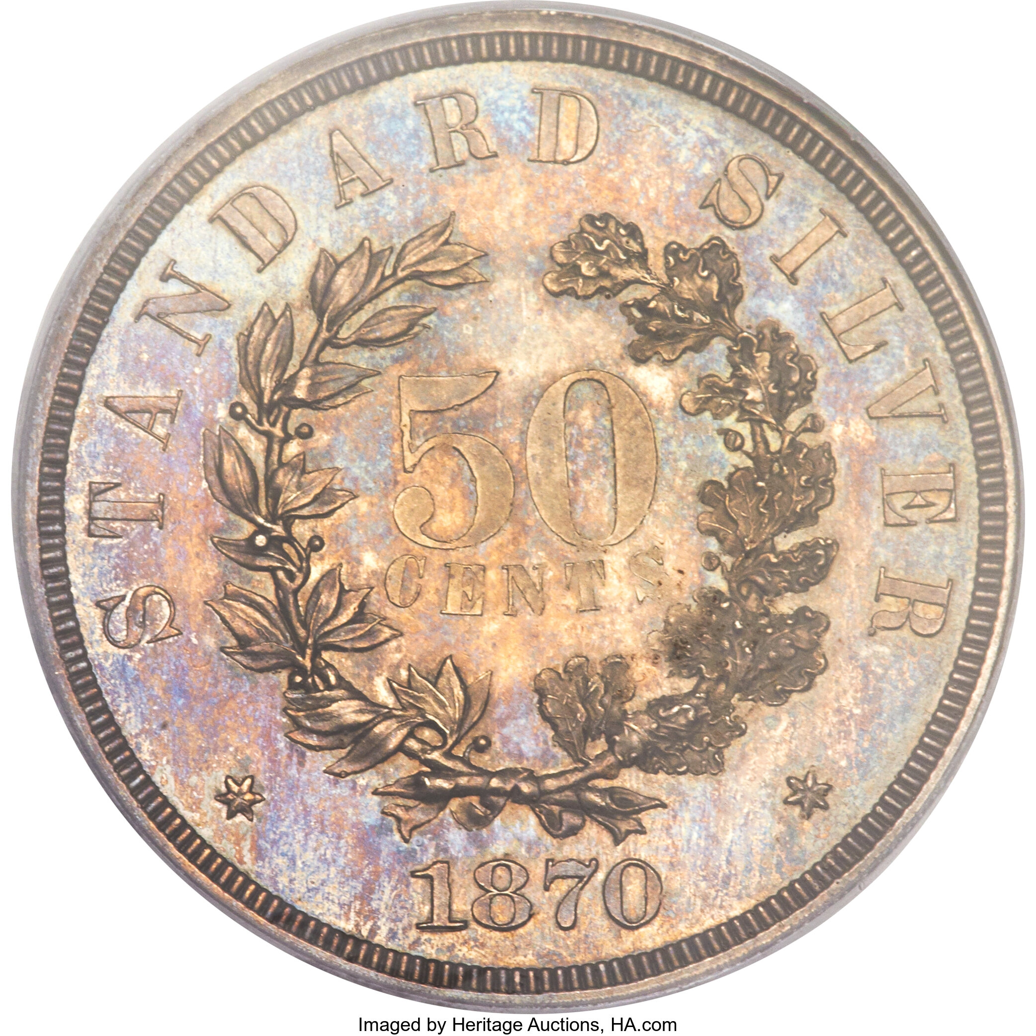 image for: 1870 50C Standard Silver Half Dollar, Judd-988, Pollock-1117, High R.7, PR63 PCGS....
