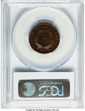 image for: 1864 2C Large Motto PR67 Red and Brown PCGS....