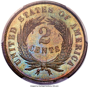 image for: 1864 2C Large Motto PR67 Red and Brown PCGS....