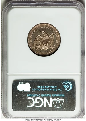 image for: 1855-S 25C PR64 NGC. CAC. Briggs 1-A....