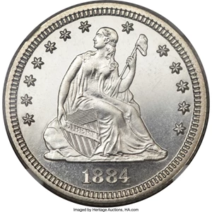 image for: 1884 25C PR69 Cameo NGC. Briggs 2-B. ...
