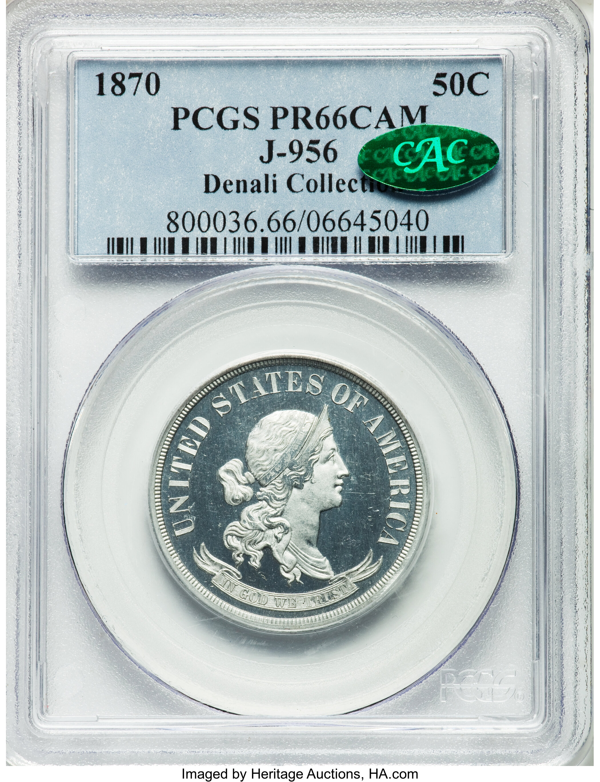 image for: 1870 P50C Judd-956, Pollock-1100, High R.7, PR66 Cameo PCGS. CAC....