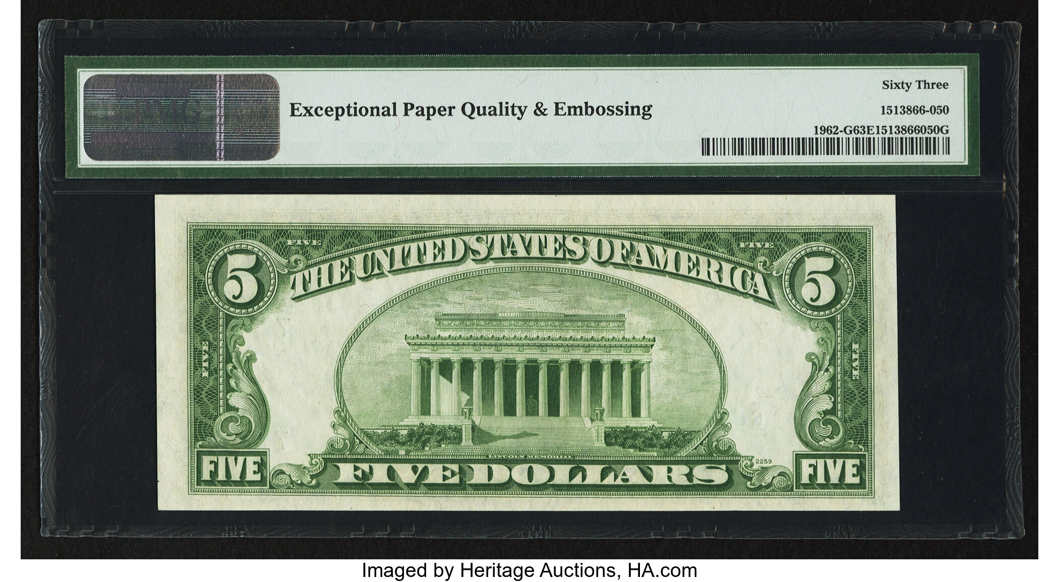 image for: Fr. 1962-G $5 1950A Federal Reserve Note. PMG Choice Uncirculated 63 EPQ....