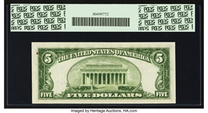 image for: Fr. 1961-F $5 1950 Wide I Federal Reserve Note. PCGS New 62....