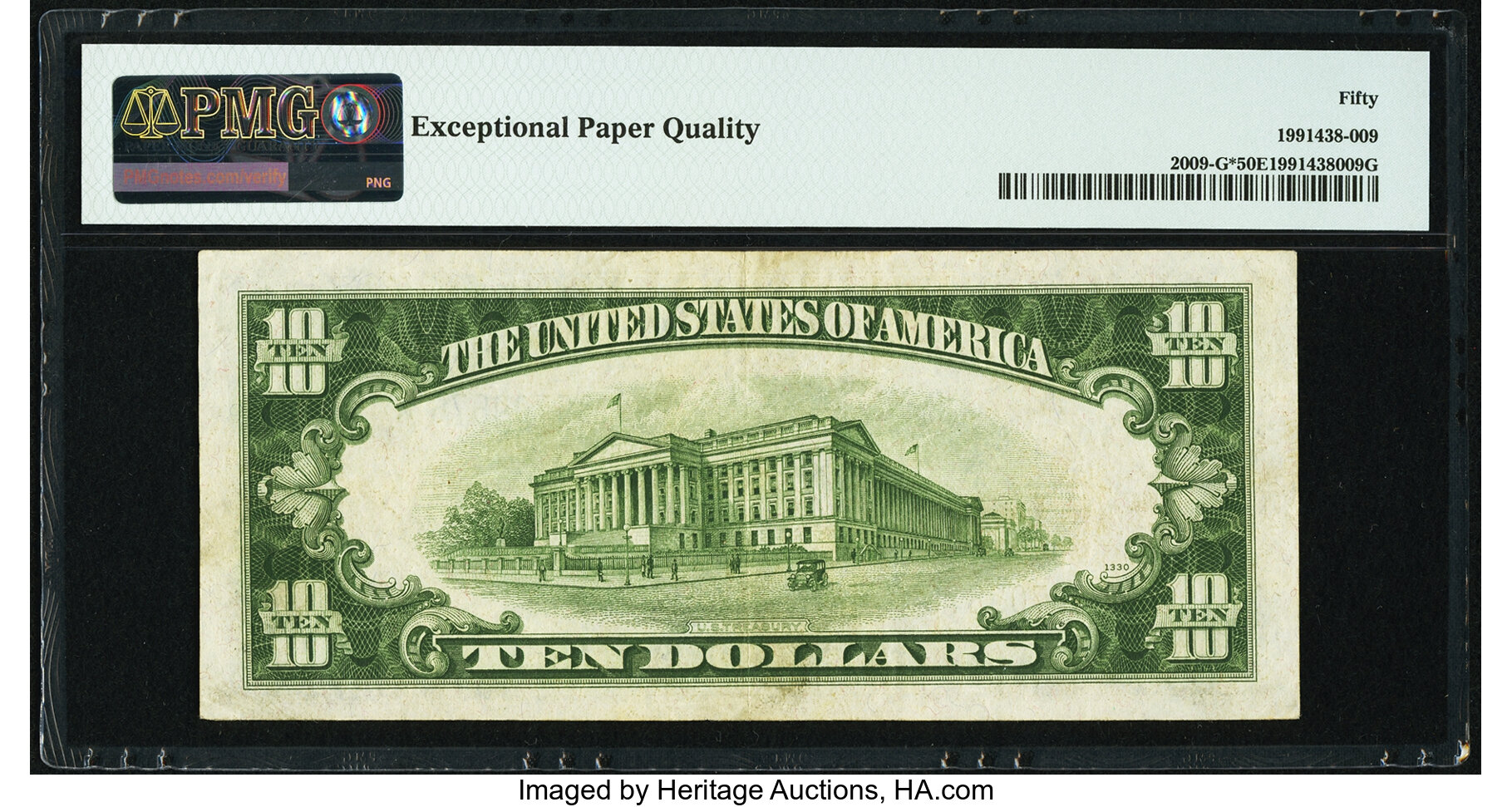image for: Fr. 2009-G* $10 1934D Federal Reserve Note. PMG About Uncirculated 50 EPQ....