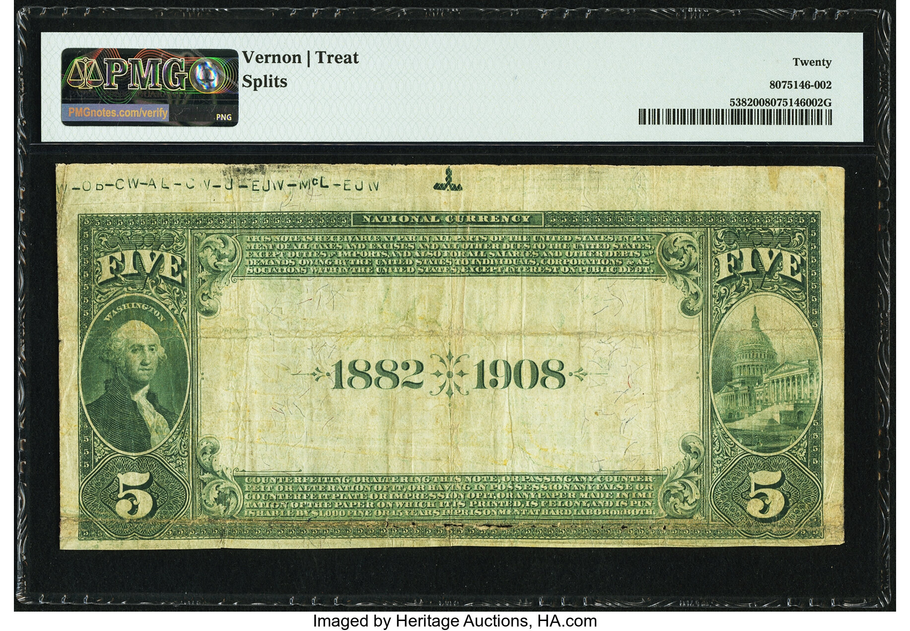 image for: El Reno, OK - $5 1882 Date Back Fr. 538 The First National Bank Ch. # (W)4830 PMG Very Fine 20....