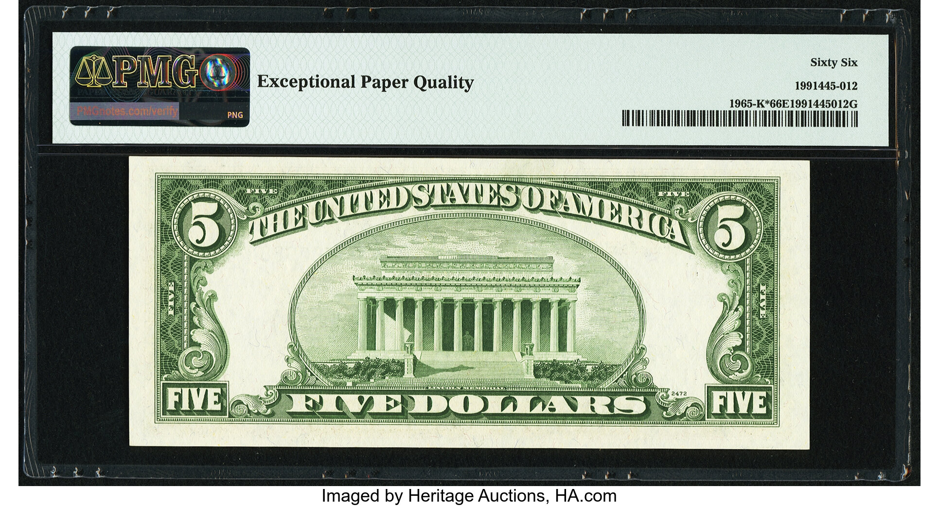 image for: Fr. 1965-K* $5 1950D Federal Reserve Note. PMG Gem Uncirculated 66 EPQ....