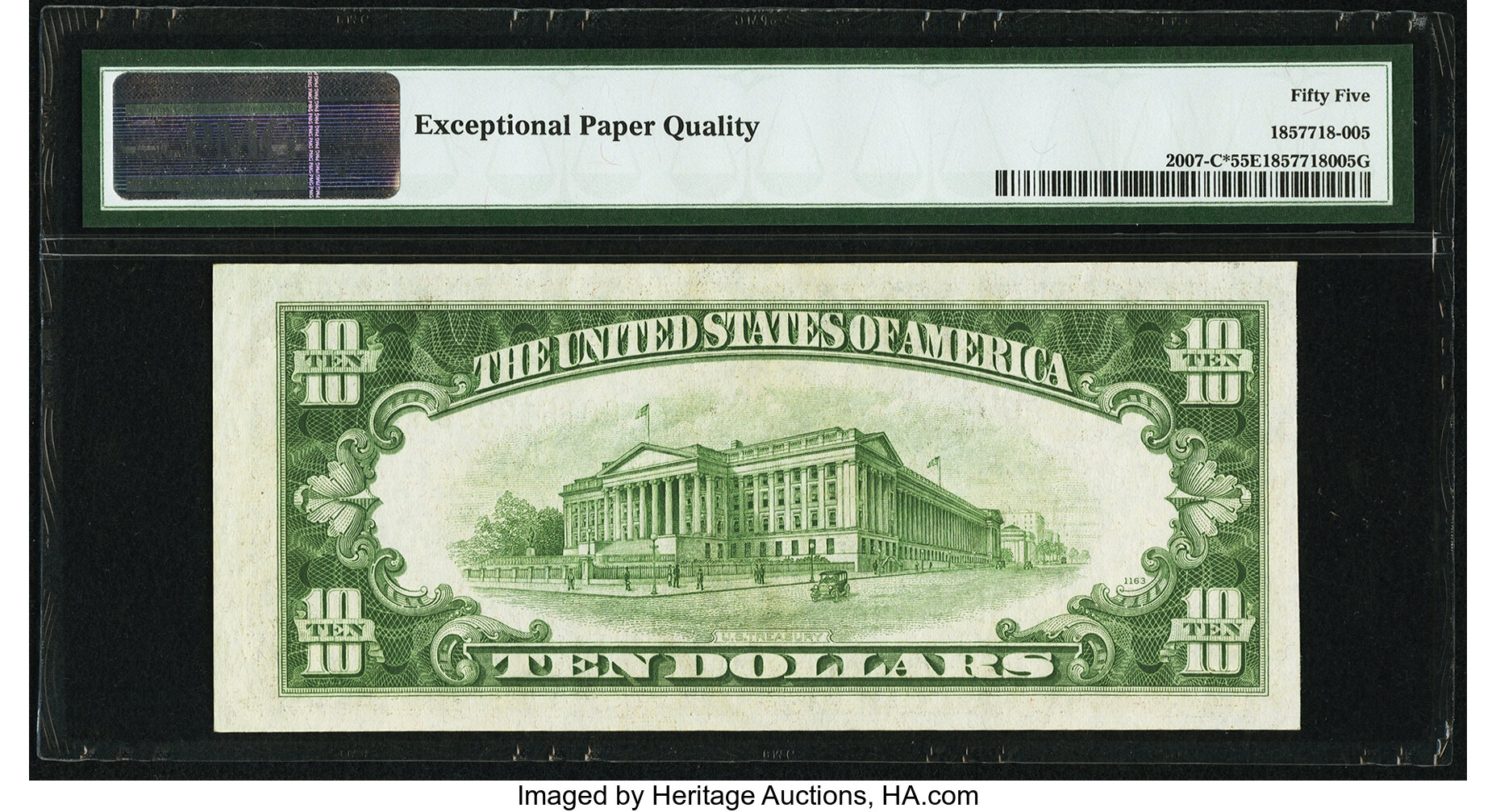 image for: Fr. 2007-C* $10 1934B Federal Reserve Note. PMG About Uncirculated 55 EPQ....