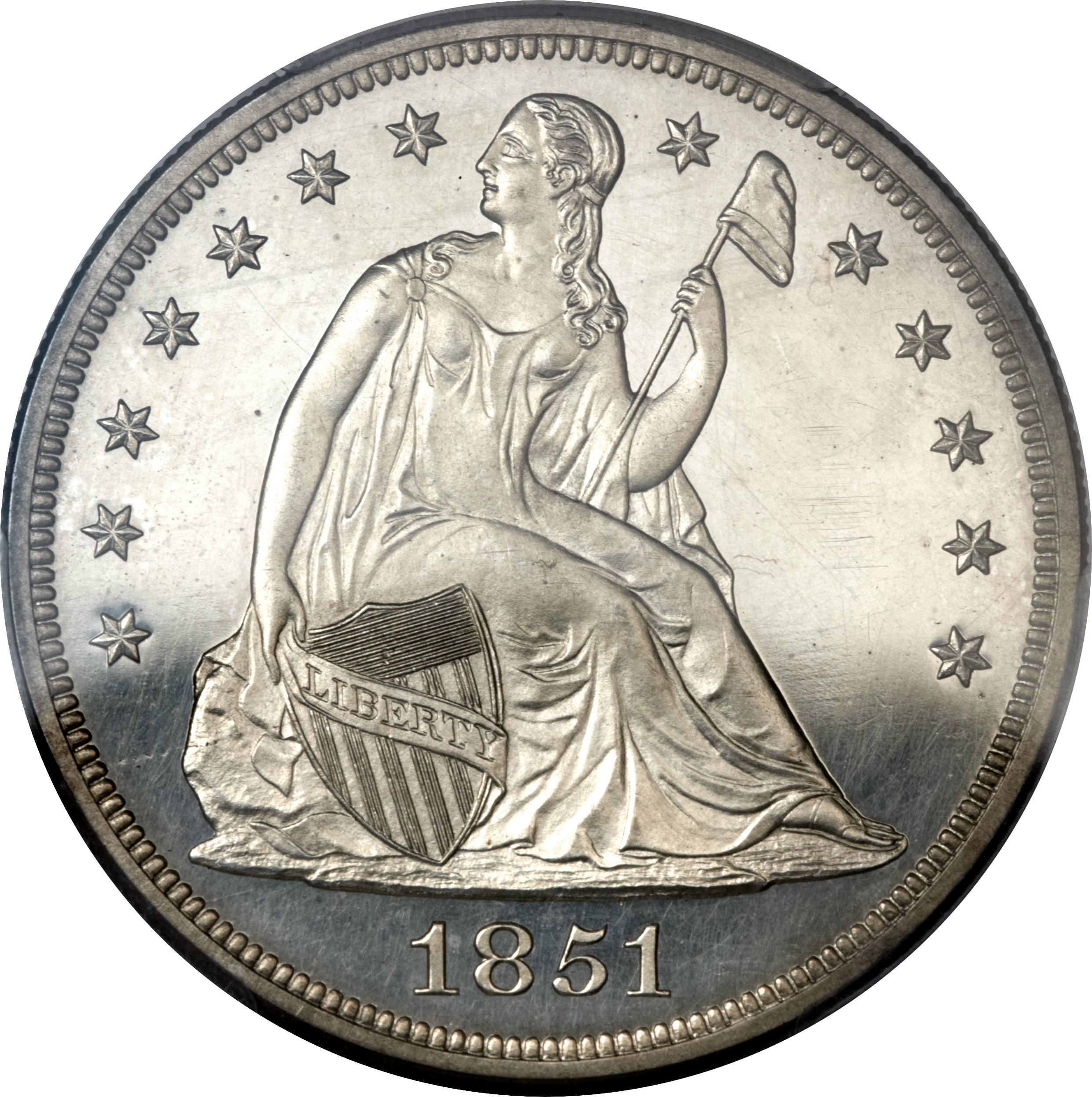 image for: 1851 $1 Restrike PR63 Cameo PCGS....